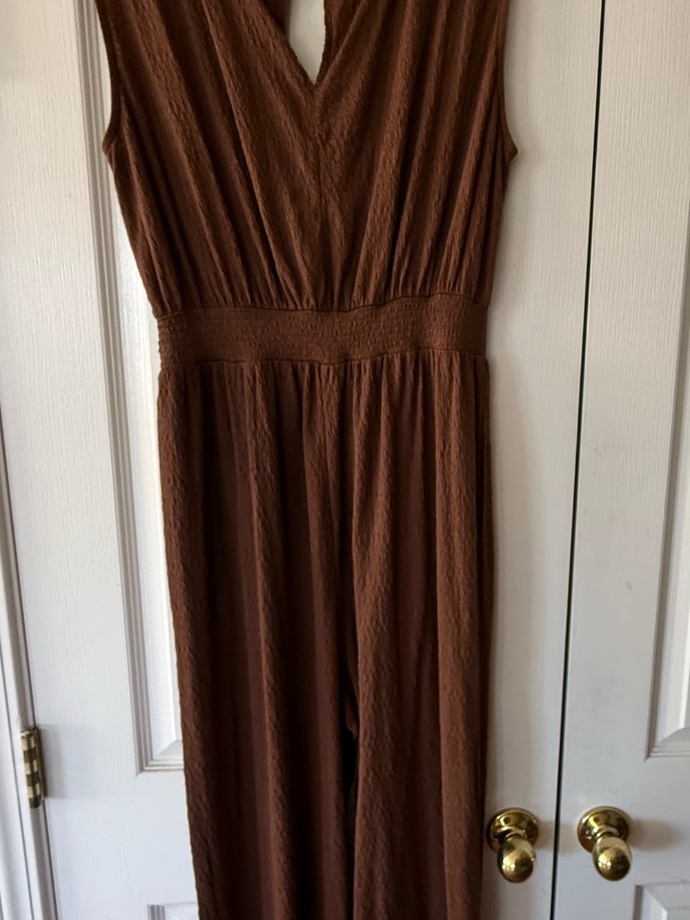 Z Supply Brown Sleeveless V-Neck Jumpsuit - Picture 3 of 8